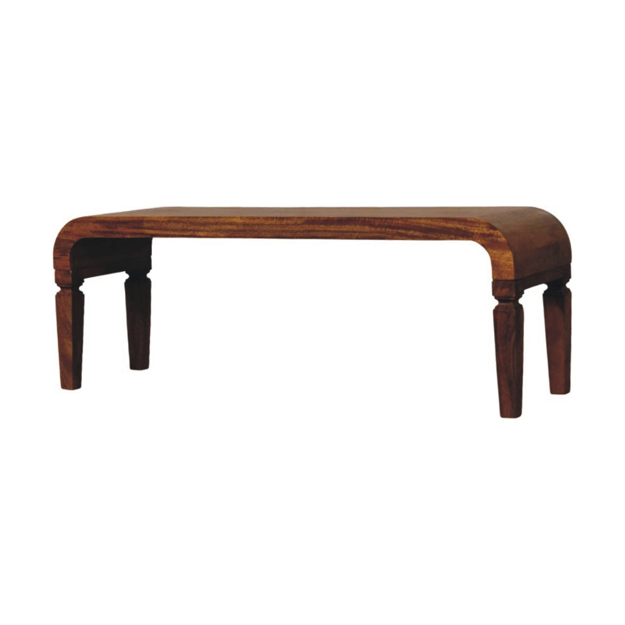 Arcus Coffee Table – Solid Wood Center Table in Amber Oak Finish