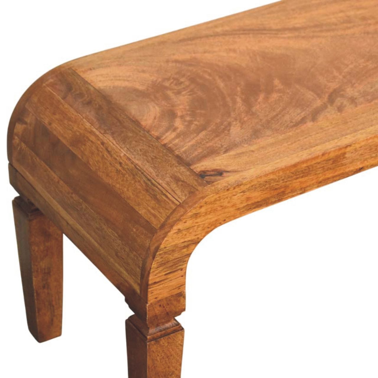 Arcus Coffee Table – Solid Wood Center Table in Amber Oak Finish