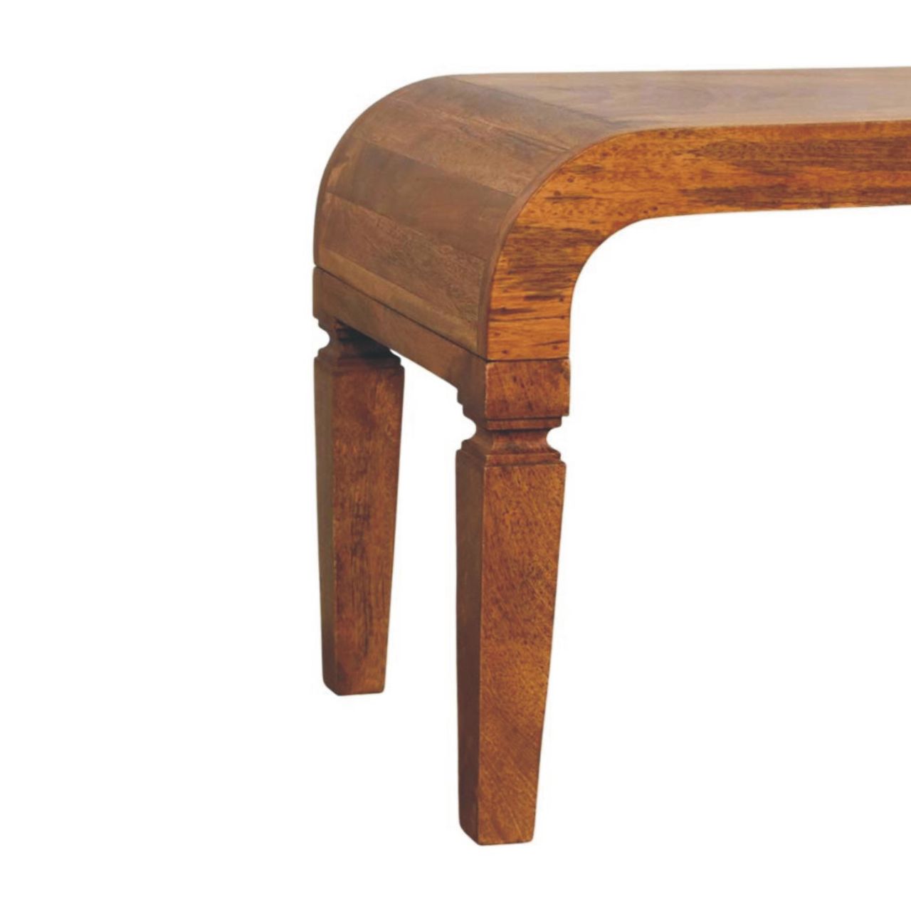 Arcus Coffee Table – Solid Wood Center Table in Amber Oak Finish