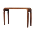Arcus Console Table - Solid Mango Wood in Amber Oak Finish