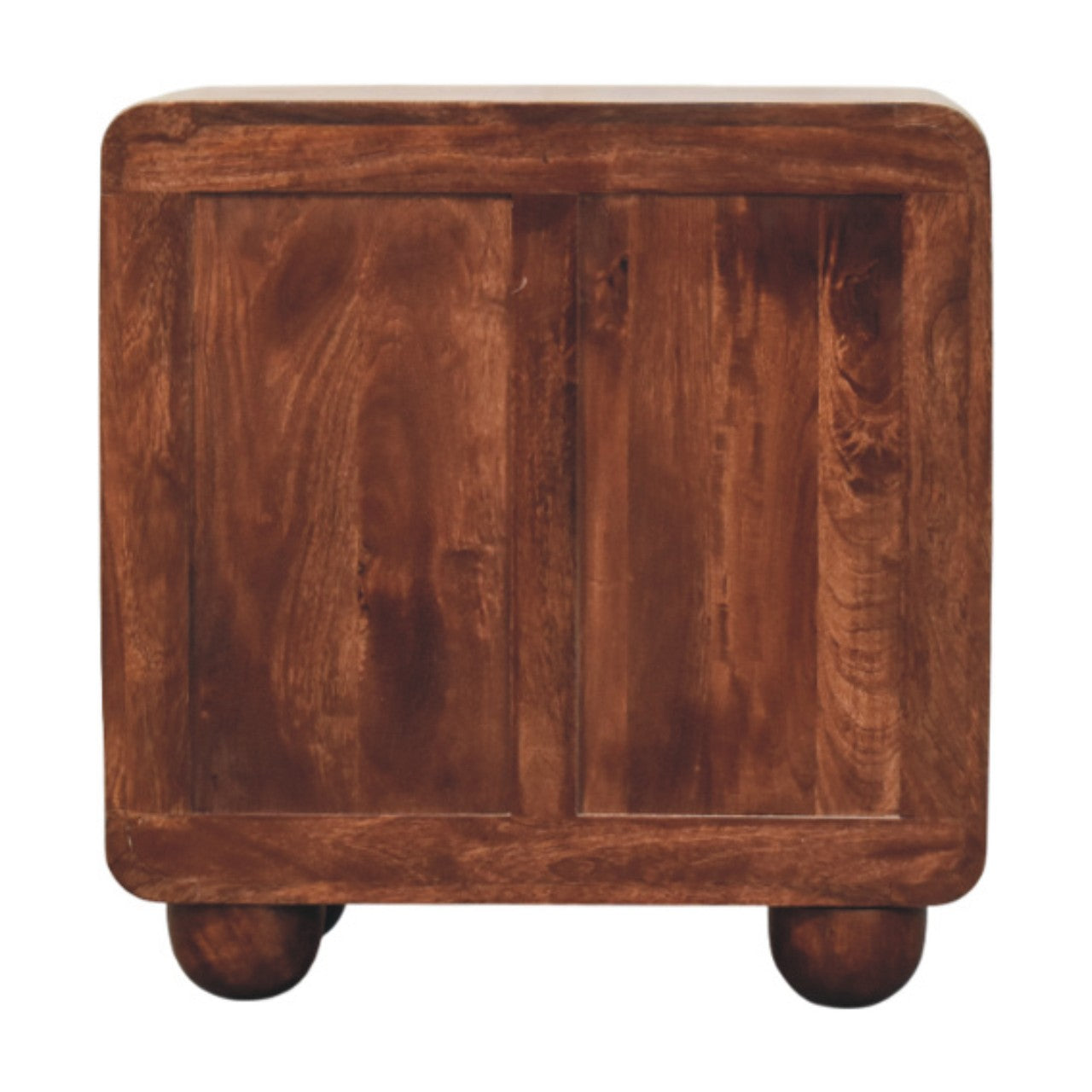 3-Drawer Rounded Chest in Winewood Oak – Solid Mango Wood Storage with Brass Handles