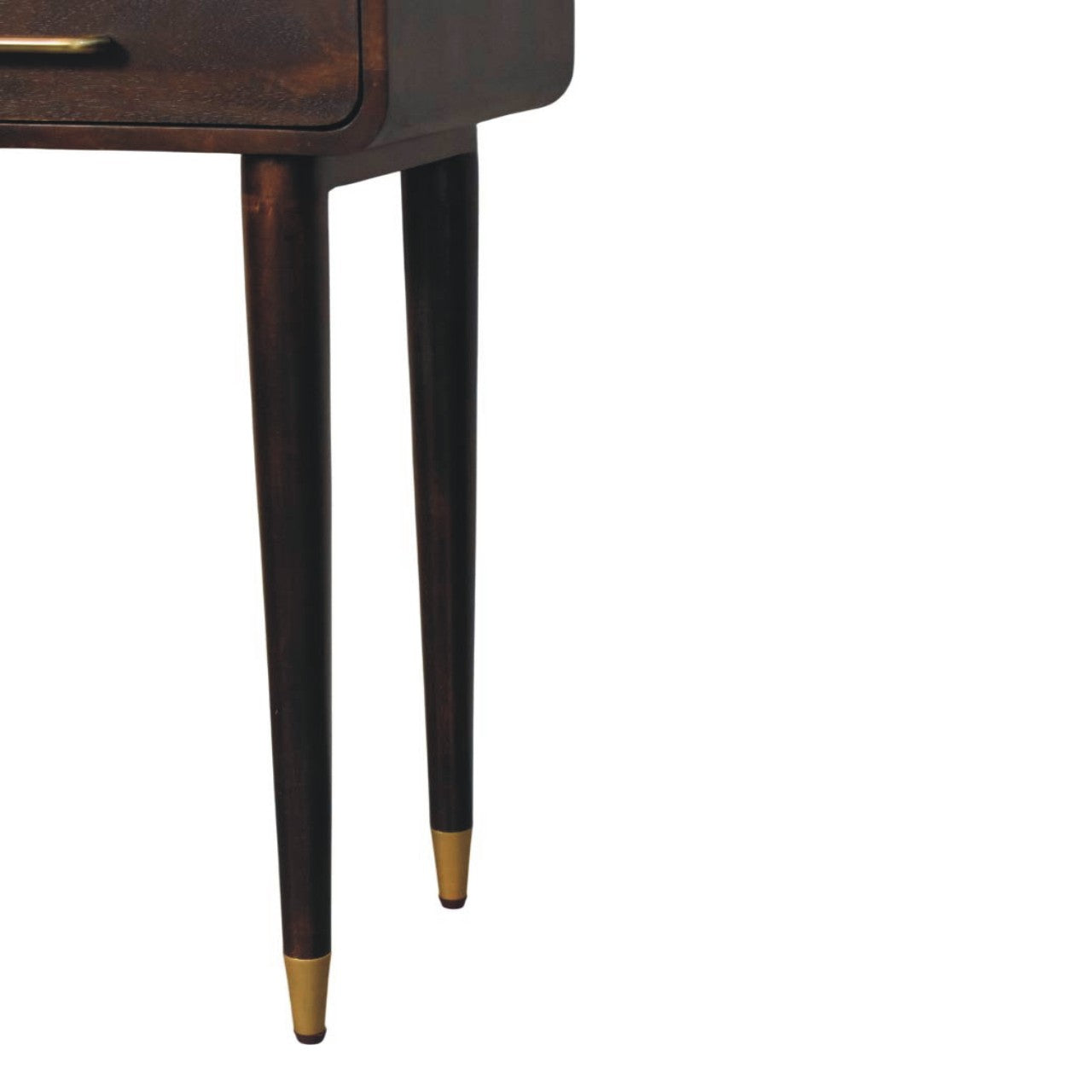 Apollo Loop Console Desk - Solid Mango Wood with Brass-Capped Legs