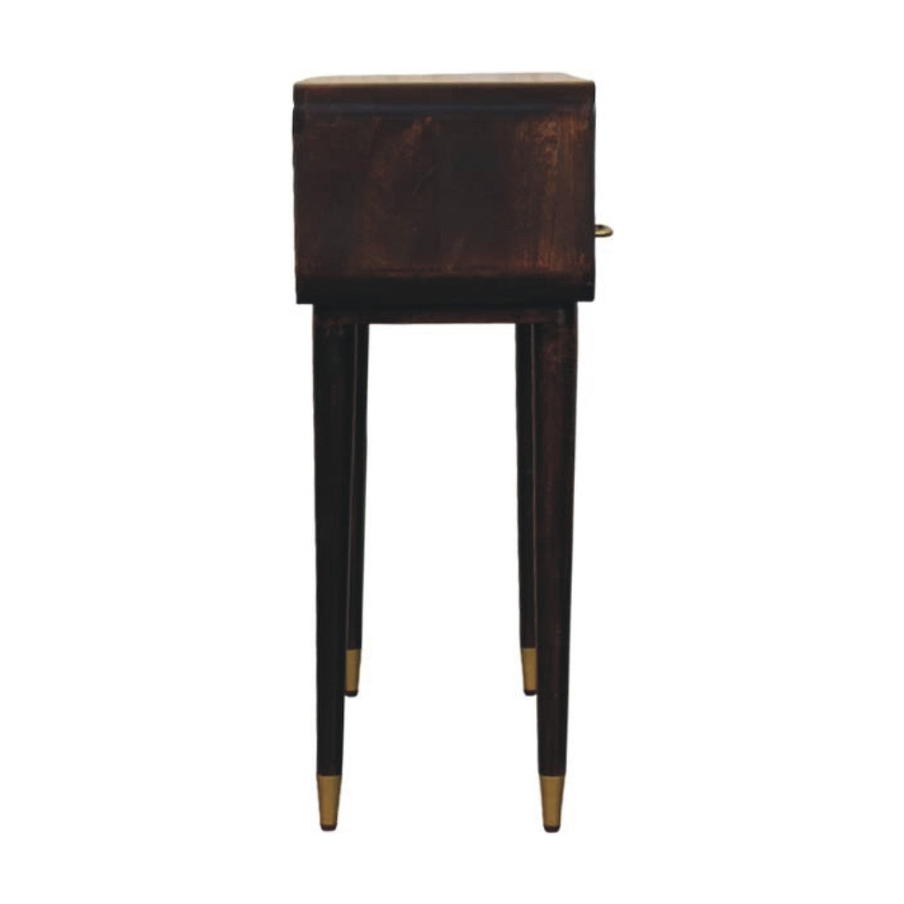 Apollo Loop Console Desk - Solid Mango Wood with Brass-Capped Legs