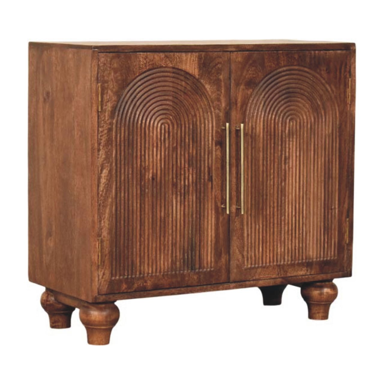 Arco Groove Sideboard | Solid Mango Wood in Roasted Almond