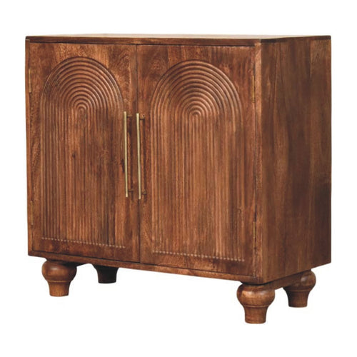 Arco Groove Sideboard | Solid Mango Wood in Roasted Almond