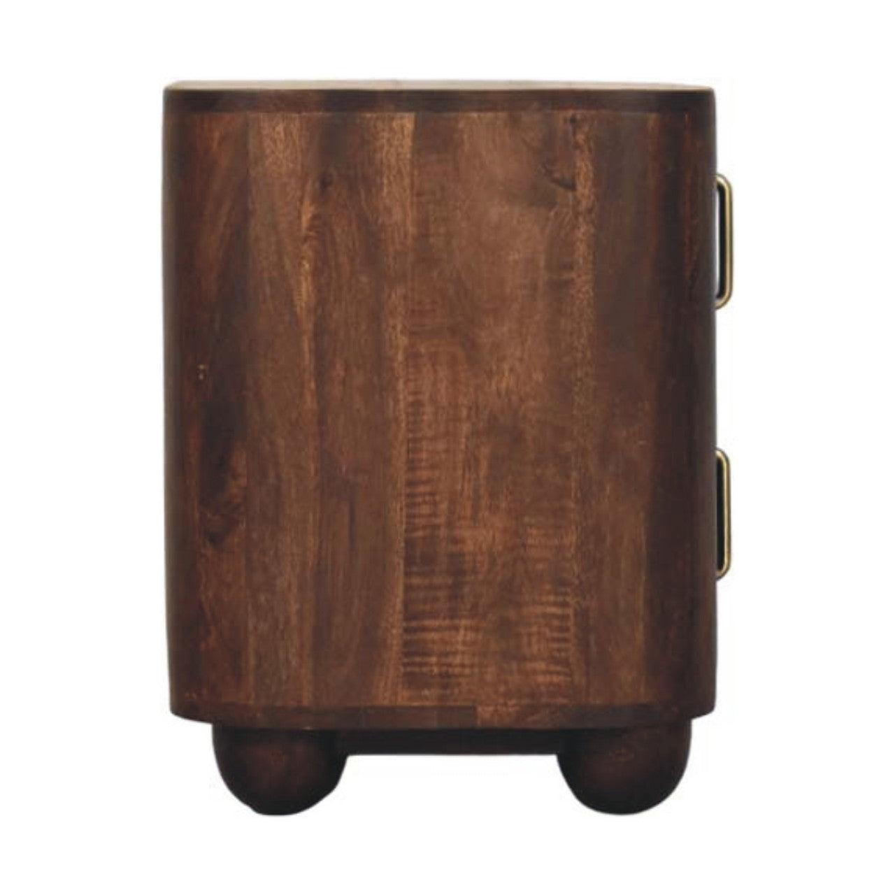 Marlowe Fluted Nightstand - Solid Mango Wood 2-Drawer Bedside in California Walnut Finish