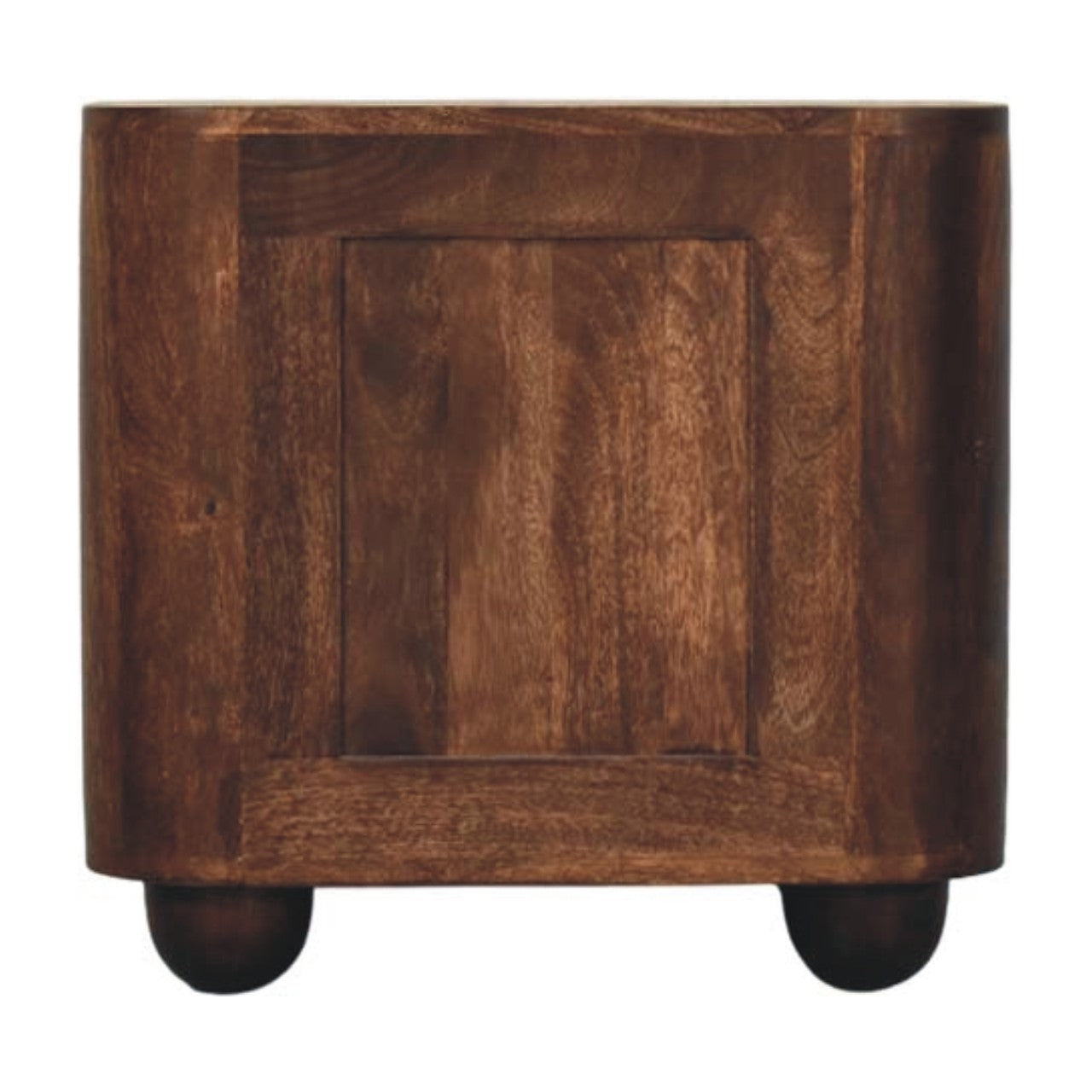 Marlowe Fluted Nightstand - Solid Mango Wood 2-Drawer Bedside in California Walnut Finish