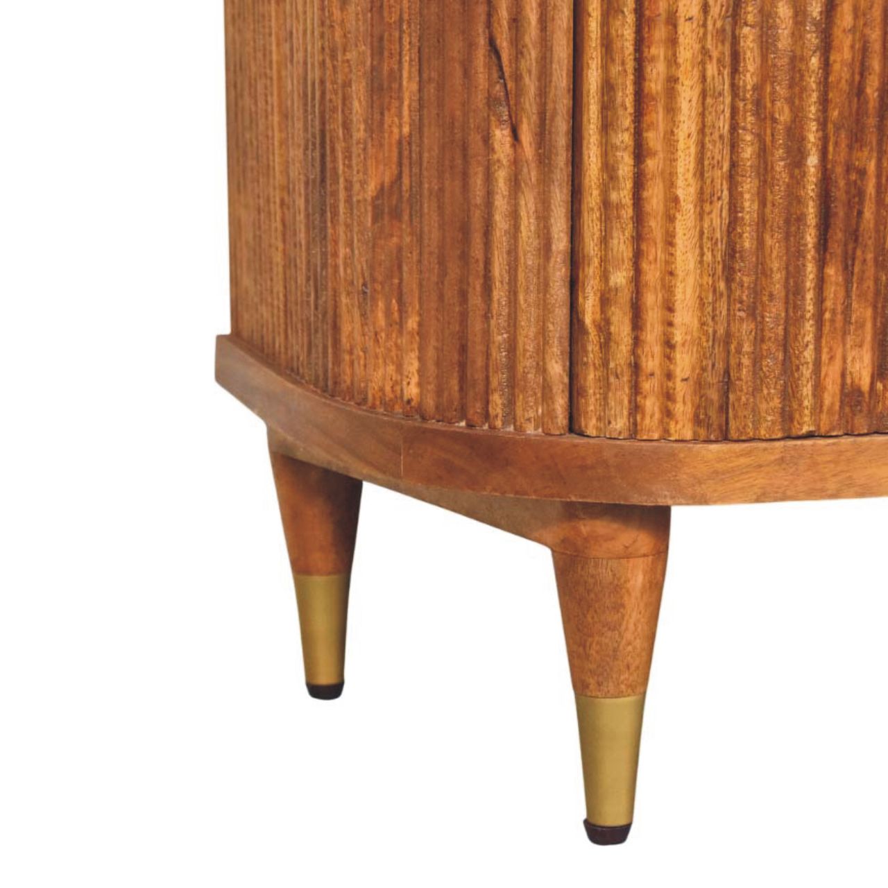 Emerson Ribbed 3-Drawer Chest -  Amber Oak & Solid Mango Wood Dresser