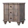 Beaumont Curved Nightstand -  French Country 3-Drawer Bedside Table from Solid Wood