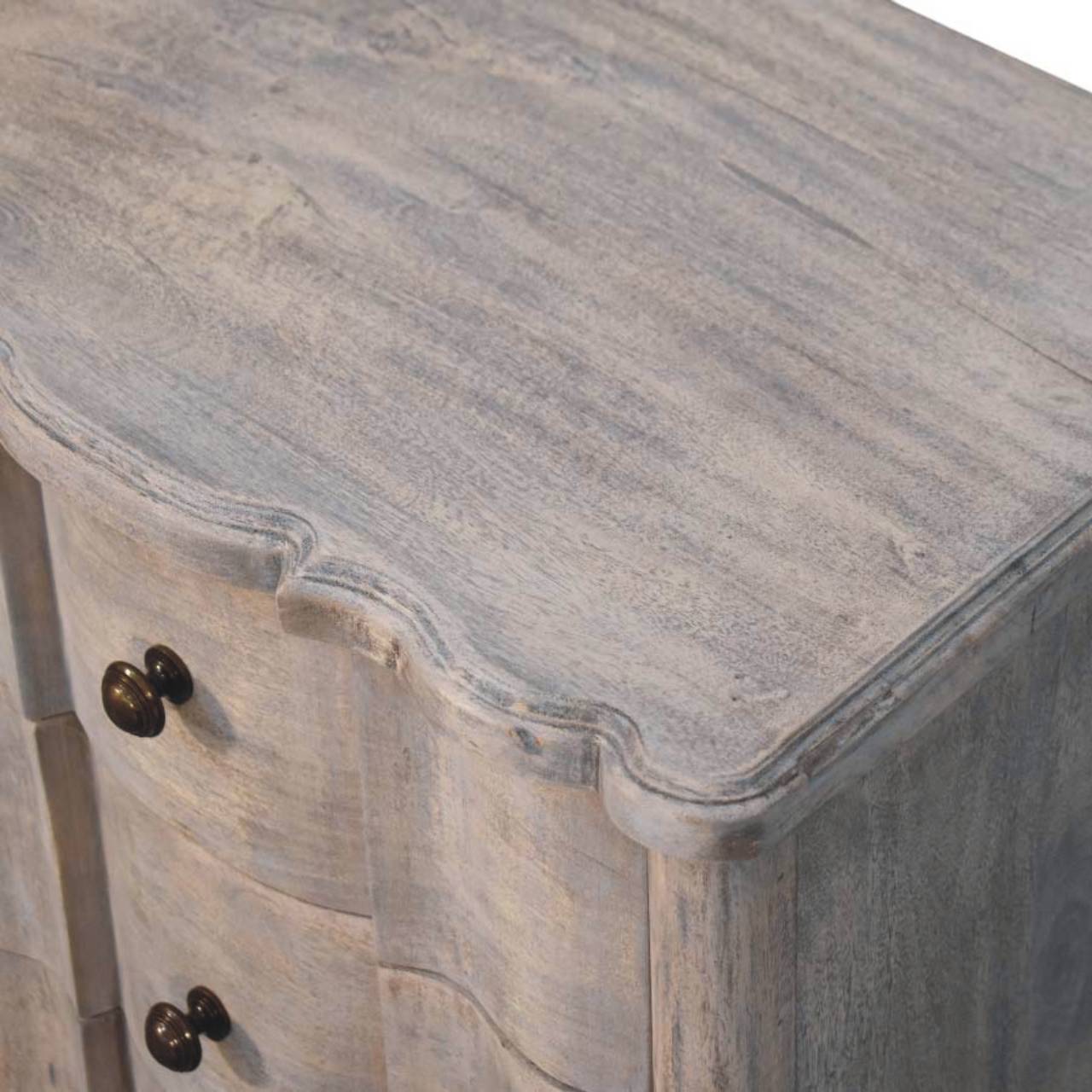 Beaumont Curved Nightstand -  French Country 3-Drawer Bedside Table from Solid Wood