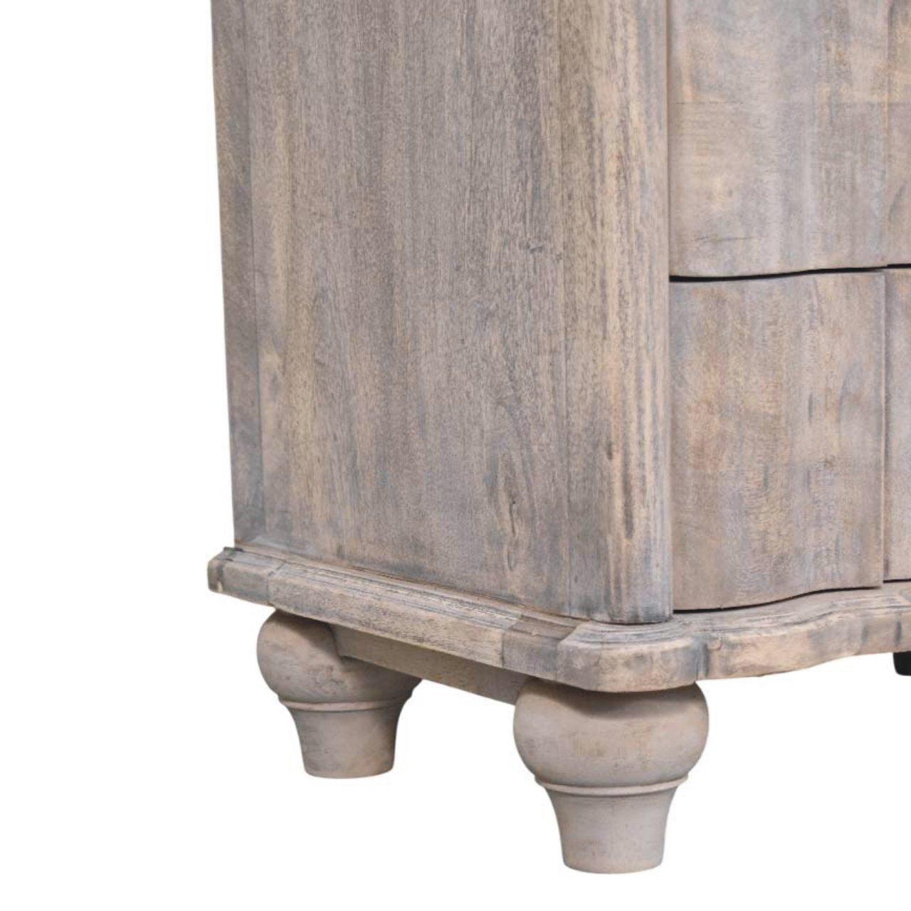 Beaumont Curved Nightstand -  French Country 3-Drawer Bedside Table from Solid Wood