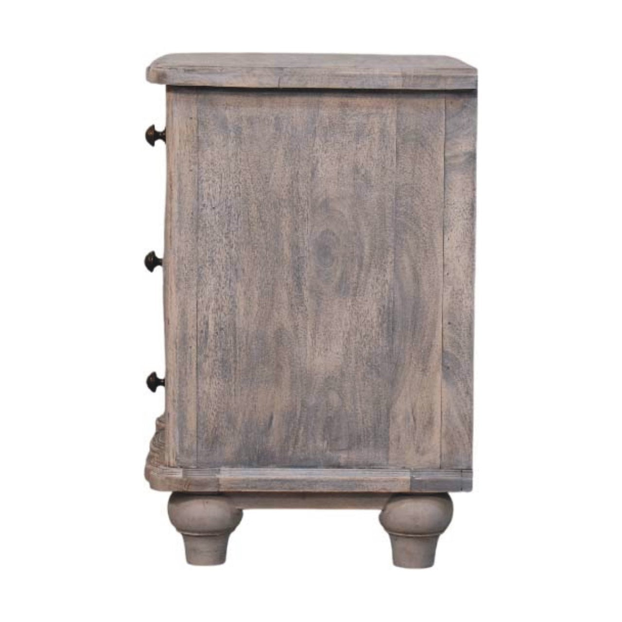 Beaumont Curved Nightstand -  French Country 3-Drawer Bedside Table from Solid Wood