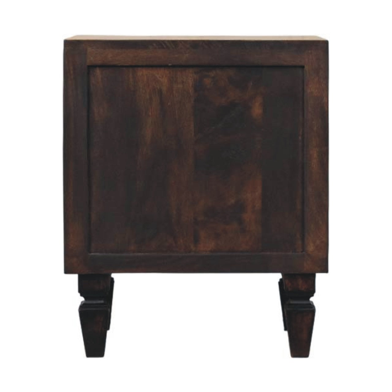 Belmont 2 Drawer Nightstand– Velvet Mocha Solid Mango Wood - Fluted Detail