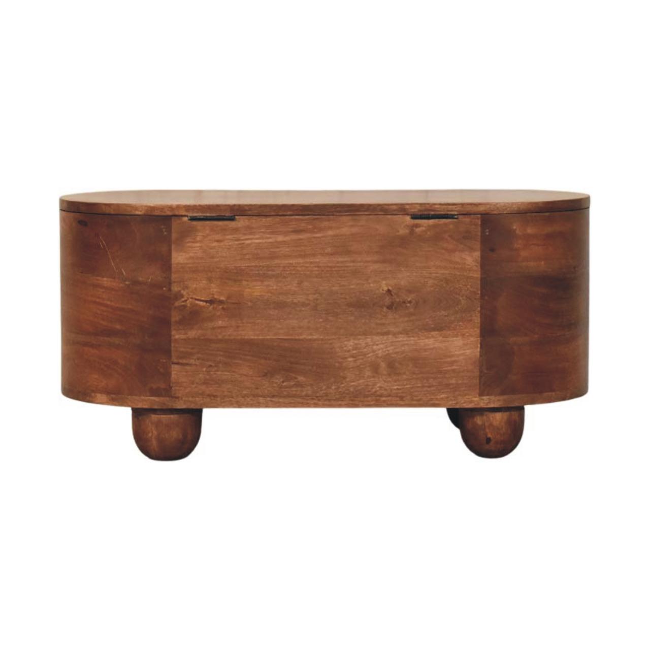 Curva Storage Trunk - Solid Mango Wood in Roasted Almond Finish