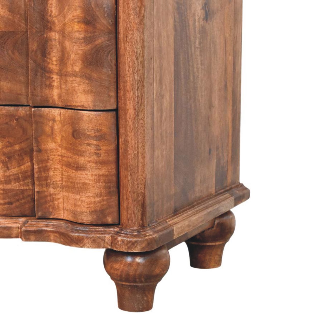 Valencia 3-Drawer Bedside Table | Solid Mango Wood, Roasted Almond