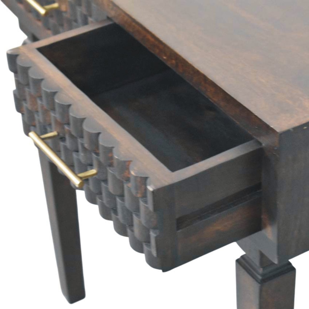 Arno Console Table - 2 Drawer Hand carved Console from Solid Wood