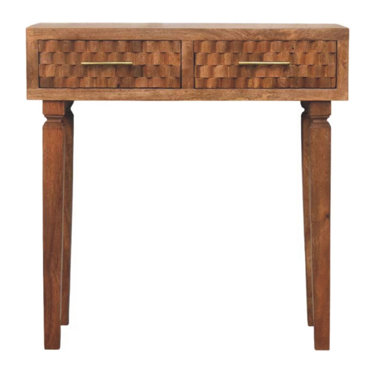 Arno Console Table in Golden Teak | Handcrafted Solid Mango Wood Console