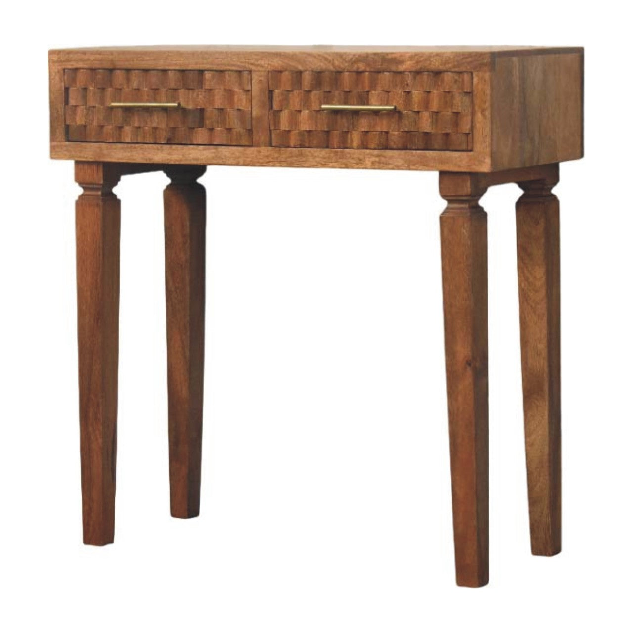 Arno Console Table in Golden Teak | Handcrafted Solid Mango Wood Console
