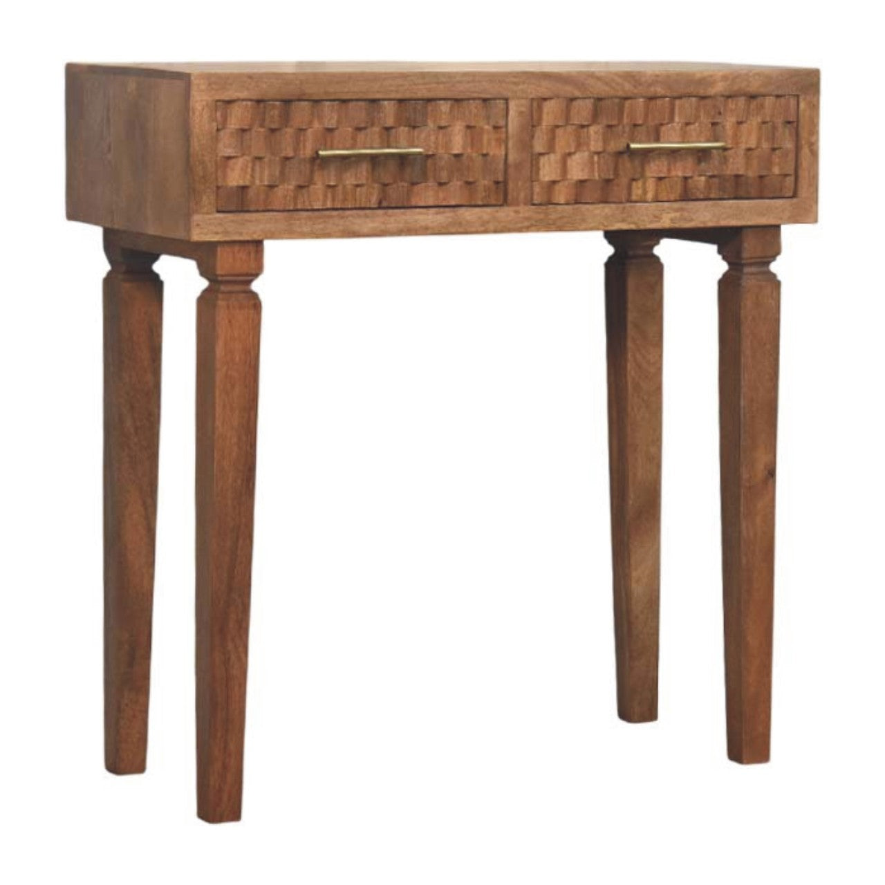Arno Console Table in Golden Teak | Handcrafted Solid Mango Wood Console