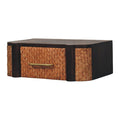 Rattan Curve Wall-Mounted Drawer – Solid Wood Floating Nightstand with Brass Handle