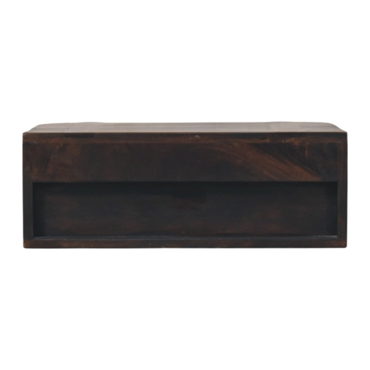Rattan Curve Wall-Mounted Drawer – Solid Wood Floating Nightstand with Brass Handle