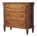 Spindle 3 Drawer Chest in Solid Mango Wood - Handmade Vintage Elegance