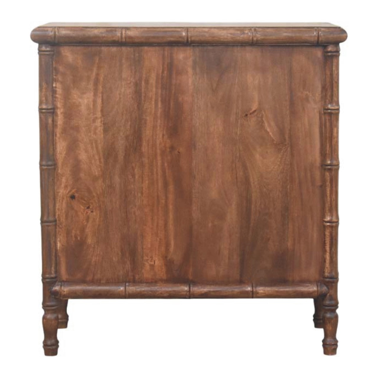 Solid Wood 3-Drawer Chest - Handmade Bamboo Carved Storage
