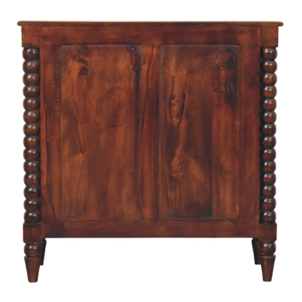 Spindle Winewood 3 Drawer Chest in Solid Wood - Handmade Vintage Elegance