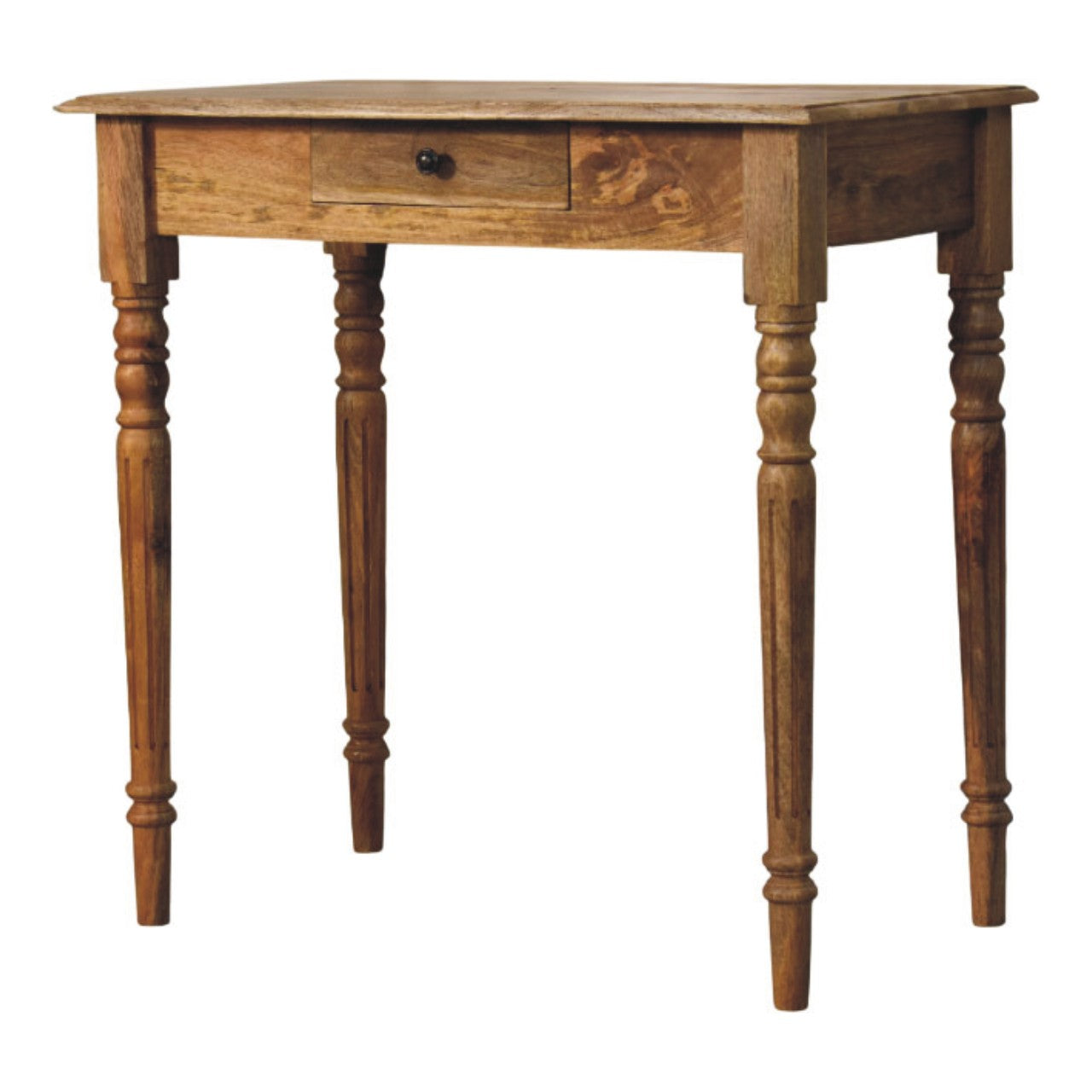 Oak-ish Solid Mango Wood 1-Drawer Writing Desk