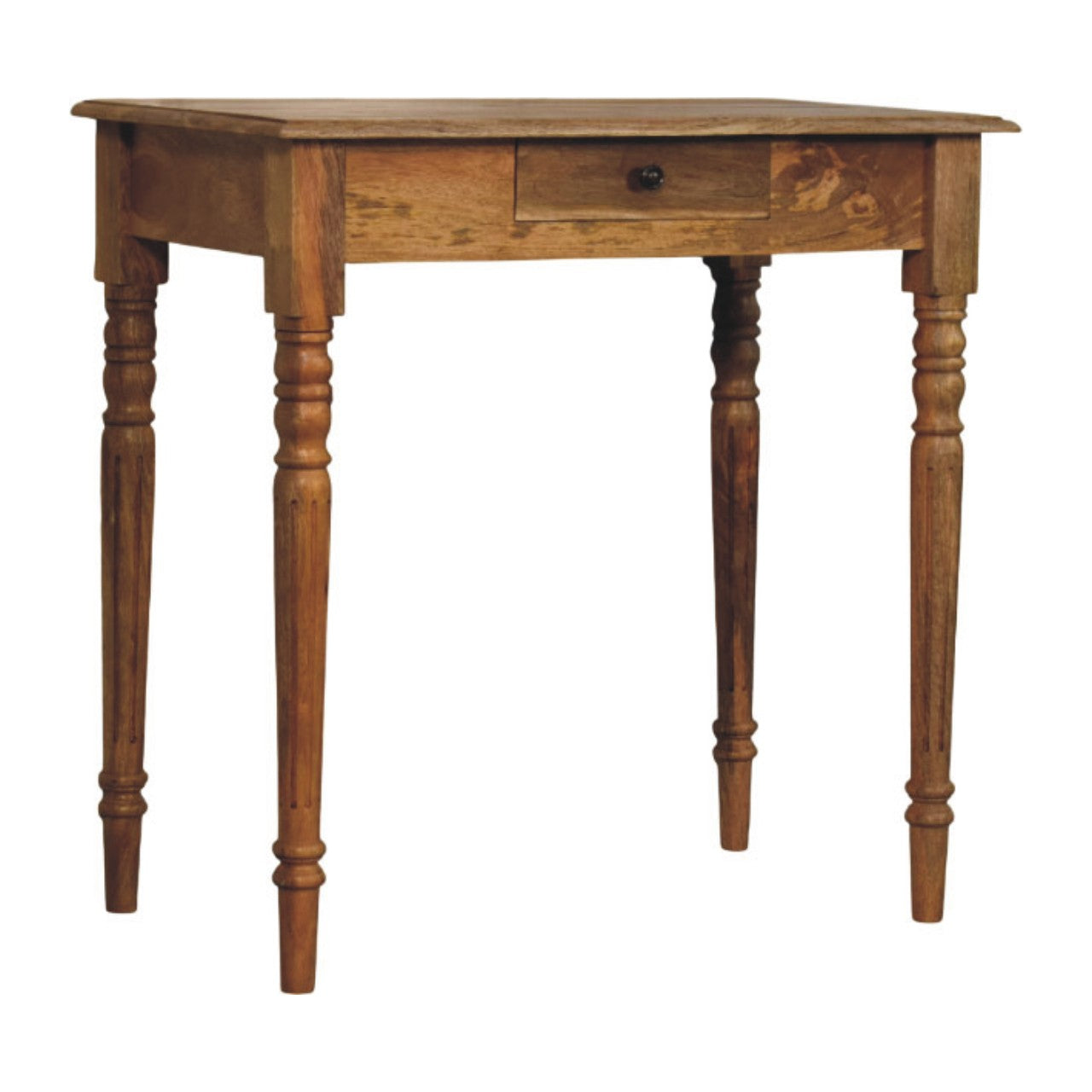 Oak-ish Solid Mango Wood 1-Drawer Writing Desk