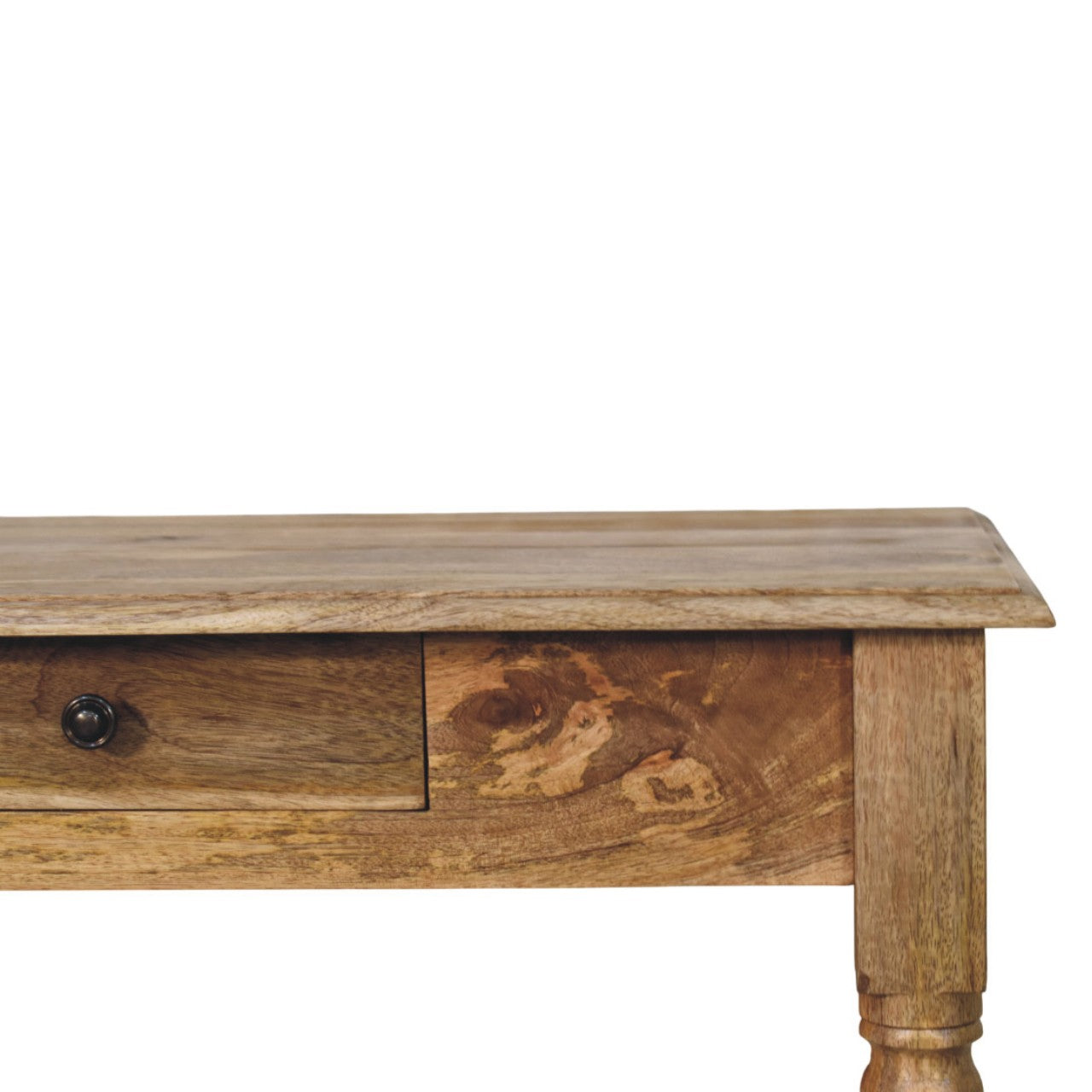 Oak-ish Solid Mango Wood 1-Drawer Writing Desk