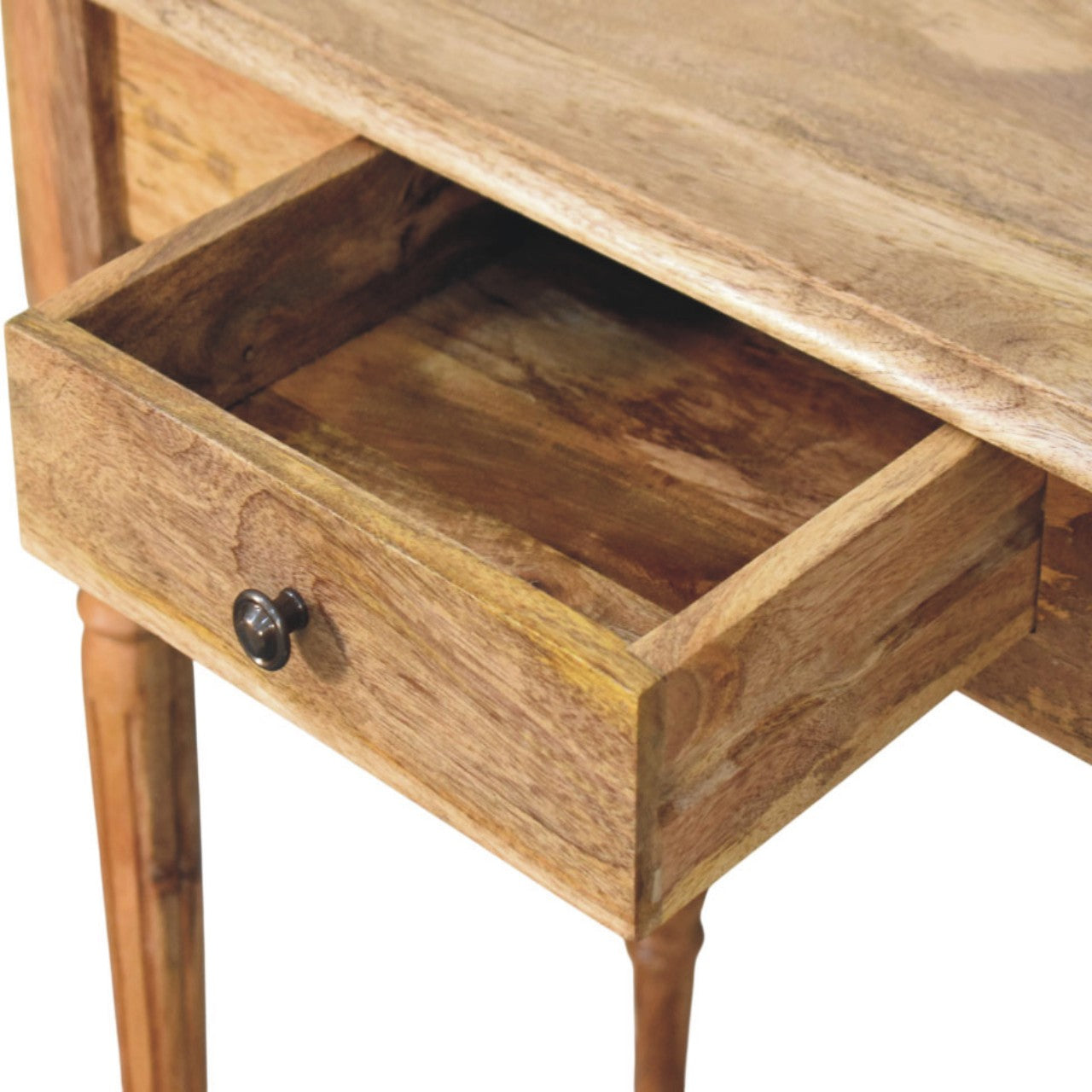 Oak-ish Solid Mango Wood 1-Drawer Writing Desk