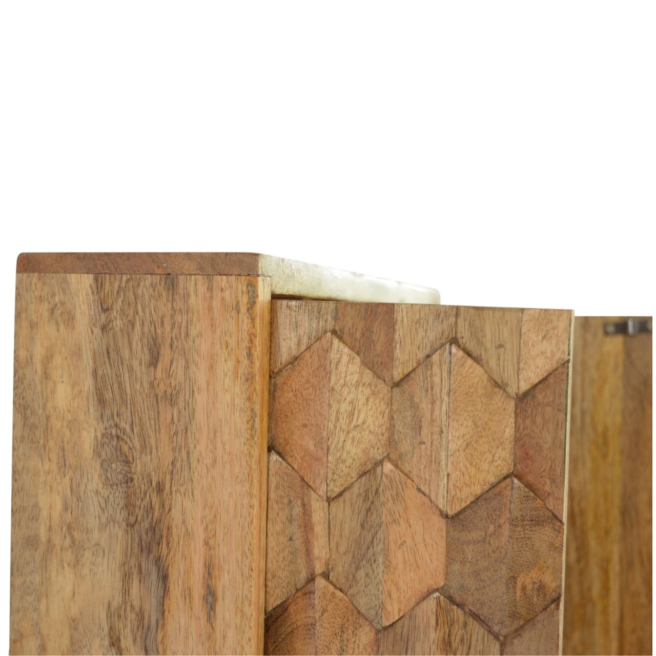 Pineapple Carved Mirror Cabinet, Handmade Solid Wood, Decorative Carved Detail