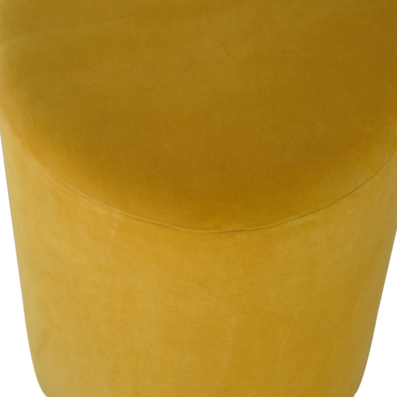 Mustard Velvet Footstool with Gold Base - Handmade Solid Wood