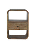London Bedside - Handmade Solid Wood Nightstand with Drawer and Open Shelves