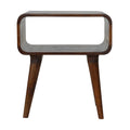 Curved Open shelf Bedside in Chestnut Finish - Solid Wood Unit