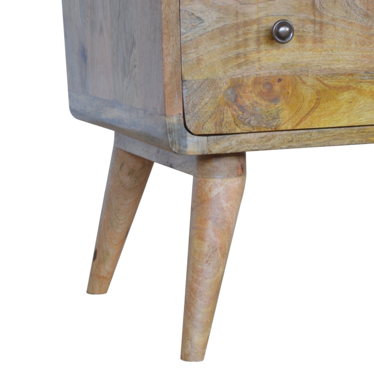 3 Drawer Curved Chest with Storage, Handmade Solid Wood, Elegant Design