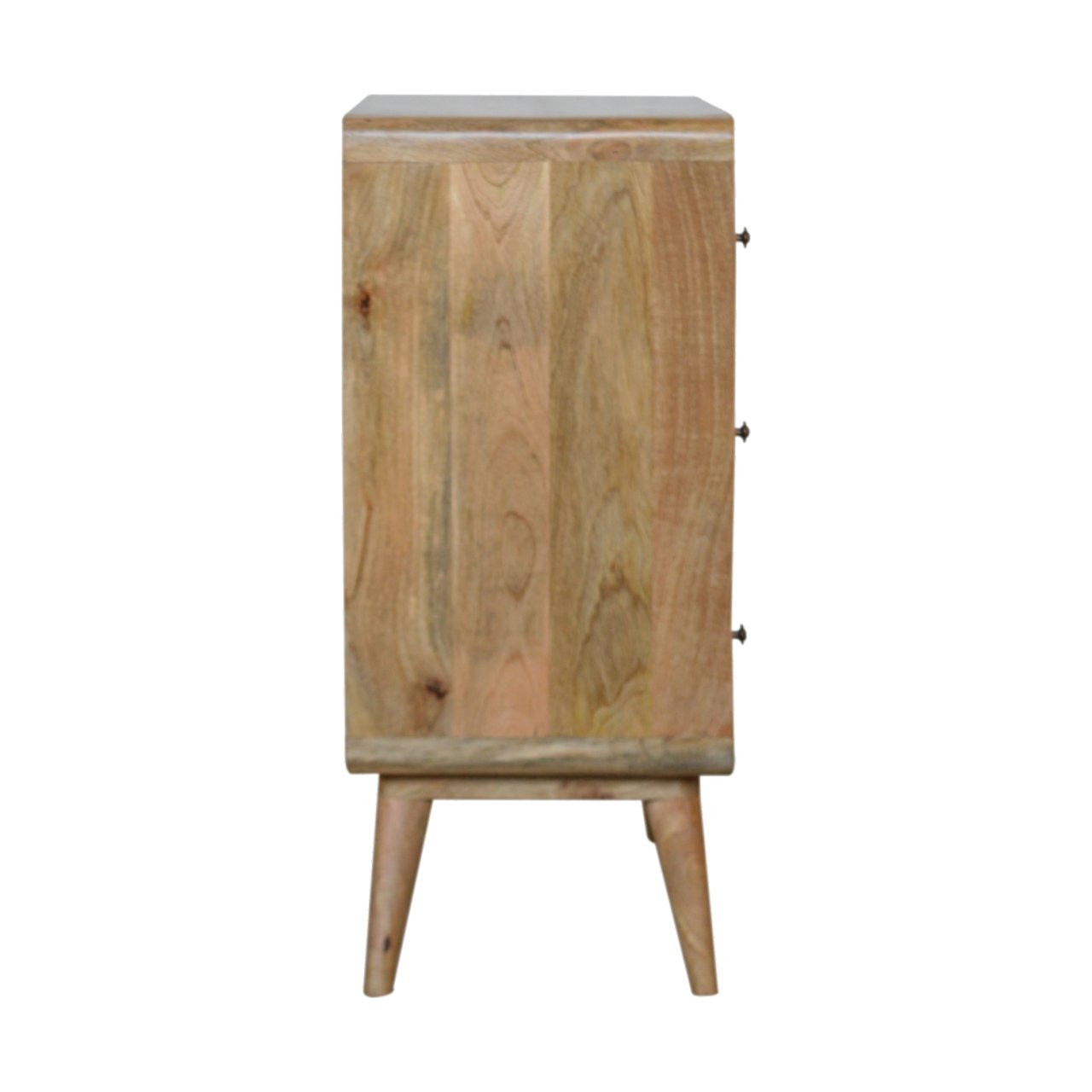 3 Drawer Curved Chest with Storage, Handmade Solid Wood, Elegant Design
