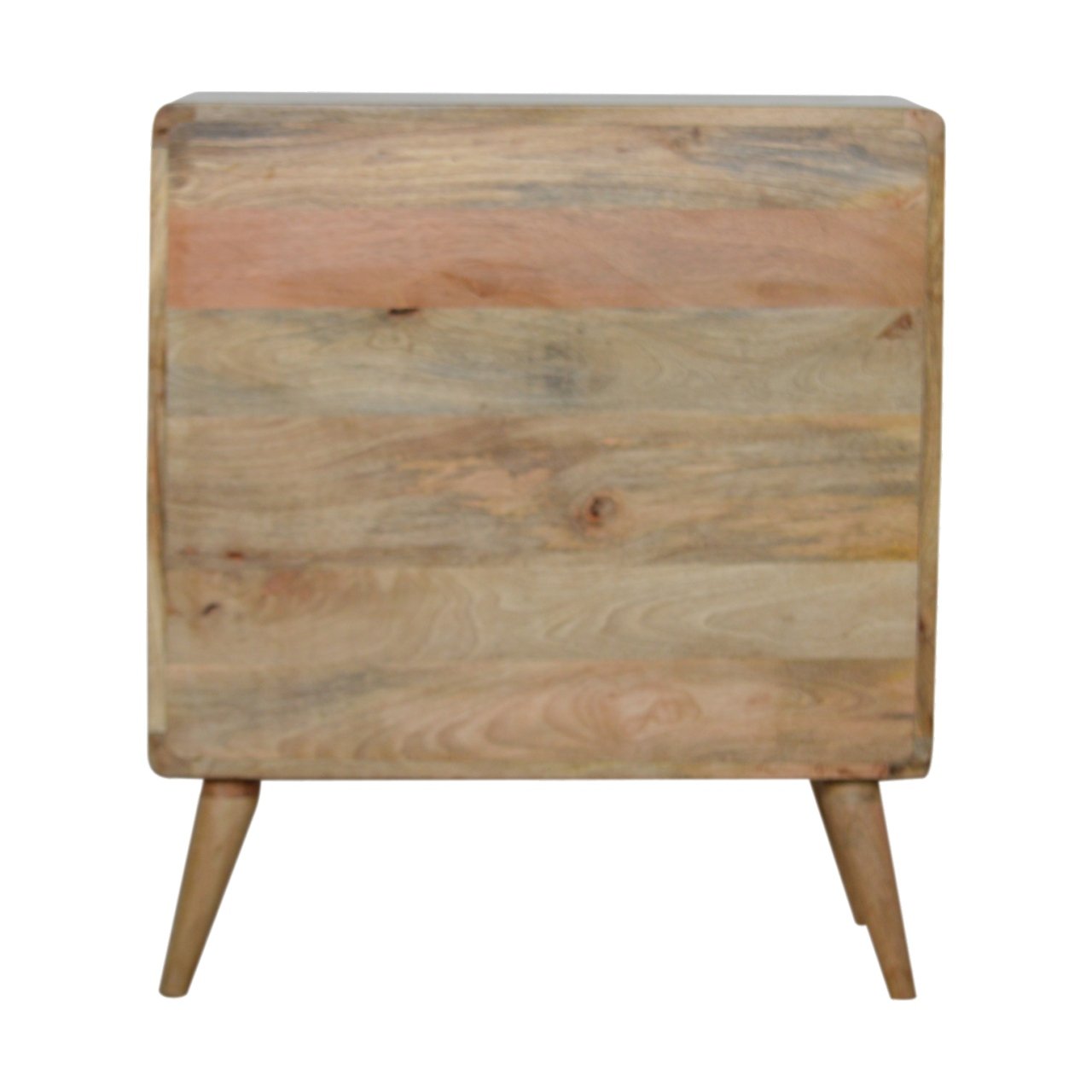 3 Drawer Curved Chest with Storage, Handmade Solid Wood, Elegant Design