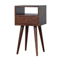 2 Drawer Cherry Bedside with Open Shelf - Solid Wood, nordic Style