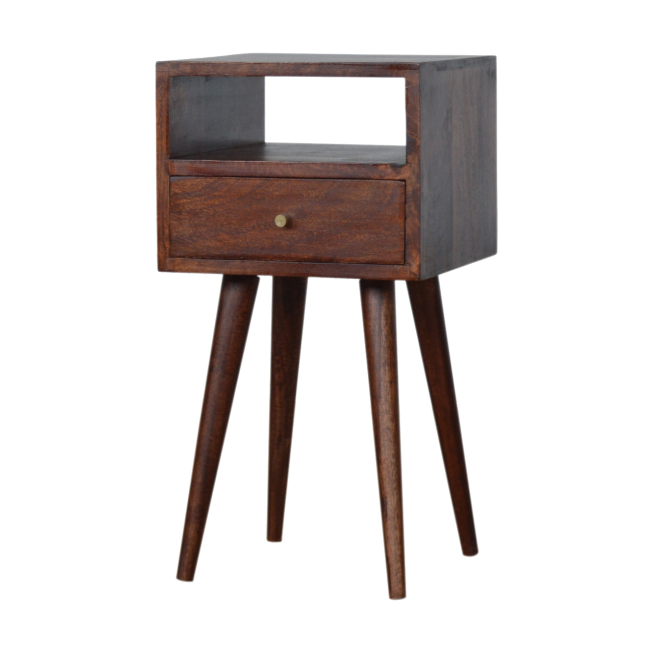 2 Drawer Cherry Bedside with Open Shelf - Solid Wood, nordic Style