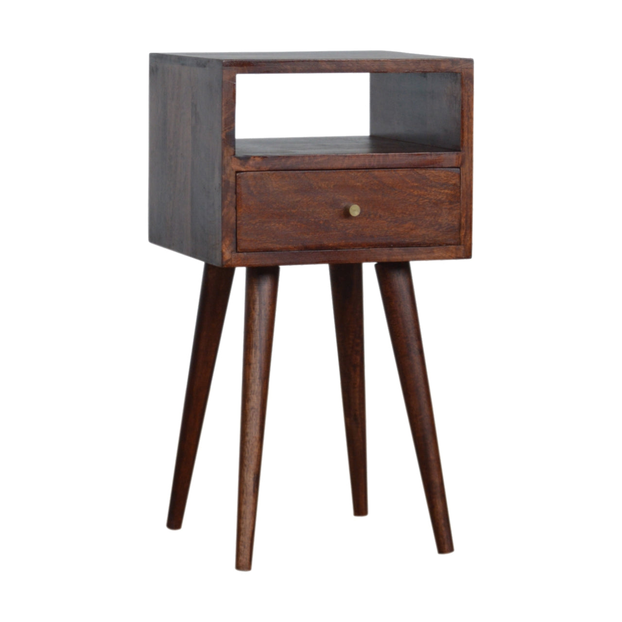 2 Drawer Cherry Bedside with Open Shelf - Solid Wood, nordic Style