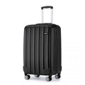 Kono 19 Inch Cabin Size ABS Hard Shell Luggage with Vertical Stripes - Ideal for Carry - On - Black