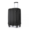 Kono 28 Inch Striped ABS Hard Shell Luggage with 360 - Degree Spinner Wheels - Black