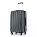 Kono 28 Inch Striped ABS Hard Shell Luggage with 360 - Degree Spinner Wheels - Grey