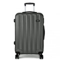 Kono Vertical Stripe Hard Shell Suitcase 24 Inch Luggage - Grey