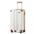 Kono 19 Inch ABS Lightweight Compact Hard Shell Cabin Suitcase Travel Carry - On Luggage - Cream
