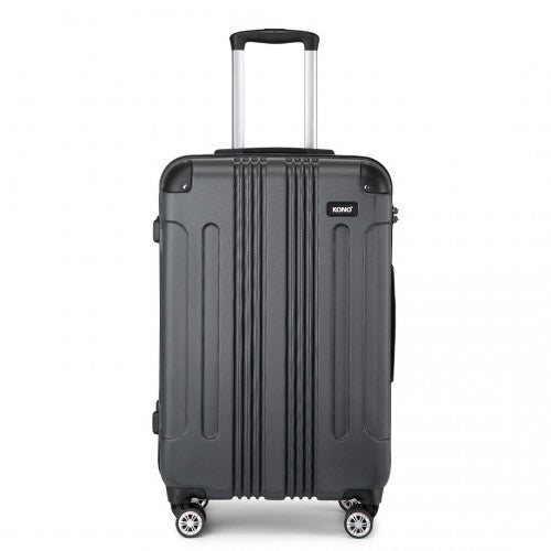 Kono 24 Inch ABS Lightweight Compact Hard Shell Travel Luggage For Extended Journeys - Grey