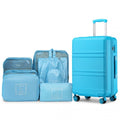 Kono 20 Inch ABS Cabin Size Suitcase with Travel Luggage Organiser Bag Set - Blue