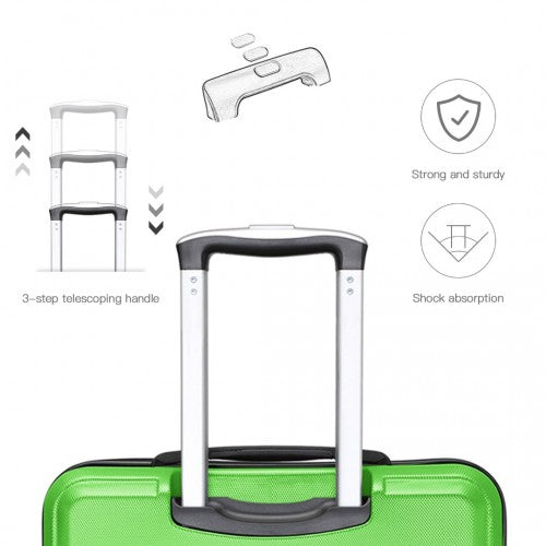 Kono ABS 24 Inch Sculpted Horizontal Design Suitcase - Green
